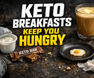 healthy keto breakfasts small yogurt butter coffee and keto bar scene