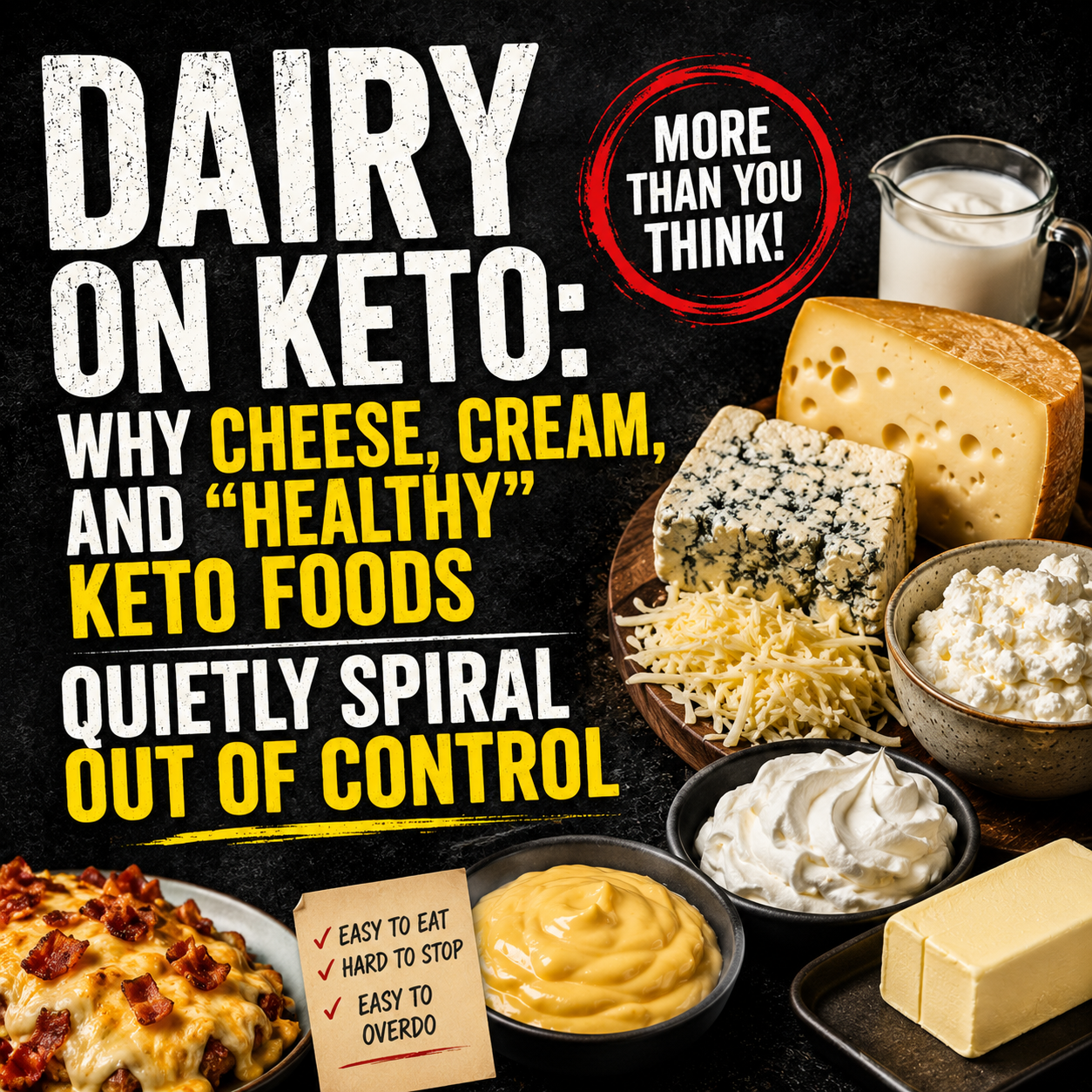 You are currently viewing Dairy on Keto: Why Cheese, Cream, and “Healthy” Keto Foods Quietly Spiral Out of Control