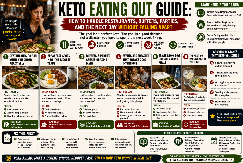 You are currently viewing Keto Eating Out Guide: How to Handle Restaurants, Buffets, Parties, and the Next Day Without Falling Apart