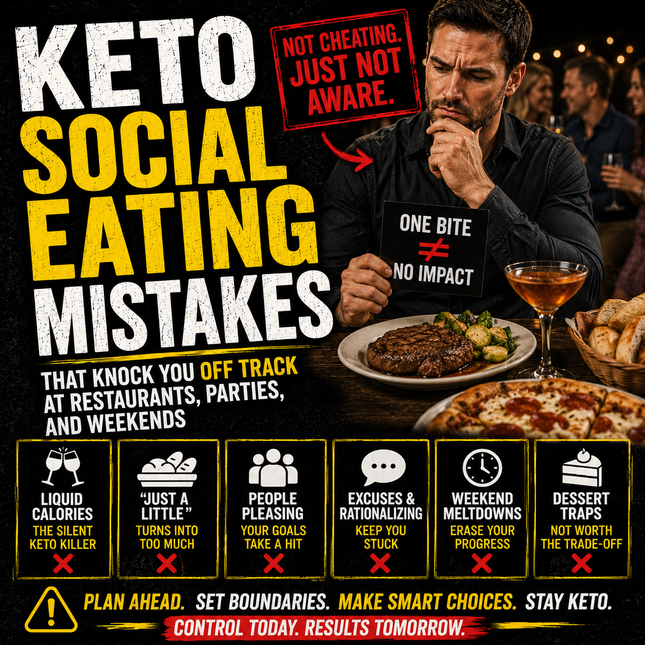 You are currently viewing Keto Social Eating Mistakes That Knock You Off Track at Restaurants, Parties, and Weekends