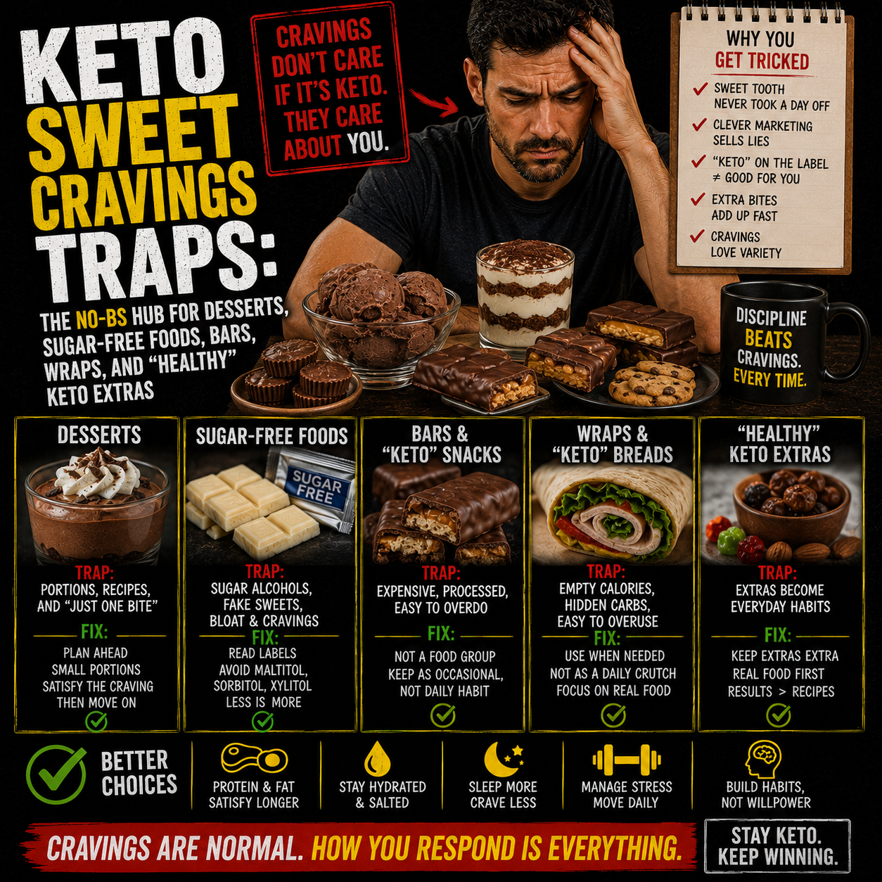 You are currently viewing Keto Sweet Cravings Traps: The No-BS Hub for Desserts, Sugar-Free Foods, Bars, Wraps, and “Healthy” Keto Extras