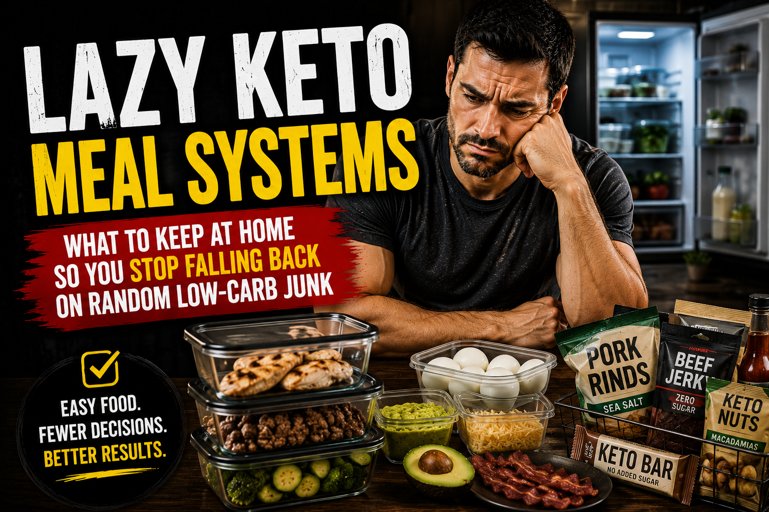 You are currently viewing Lazy Keto Meal Systems: What to Keep at Home So You Stop Falling Back on Random Low-Carb Junk