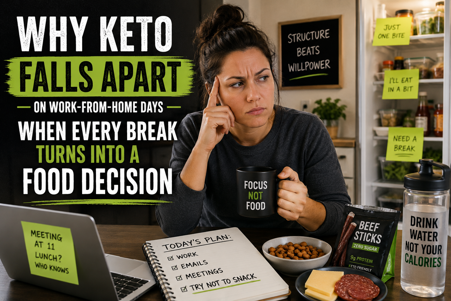 You are currently viewing Why Keto Falls Apart on Work-From-Home Days When Every Break Turns Into a Food Decision