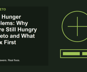 Featured image for Keto Hunger Problems showing a practical keto troubleshooting layout
