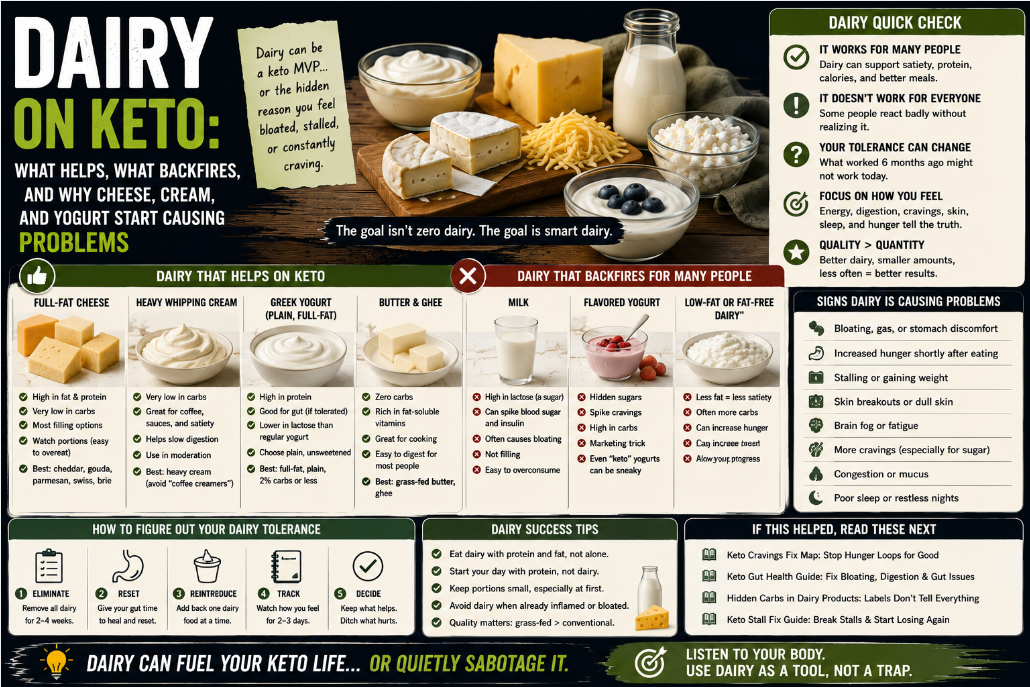 You are currently viewing Dairy on Keto: What Helps, What Backfires, and Why Cheese, Cream, and Yogurt Start Causing Problems