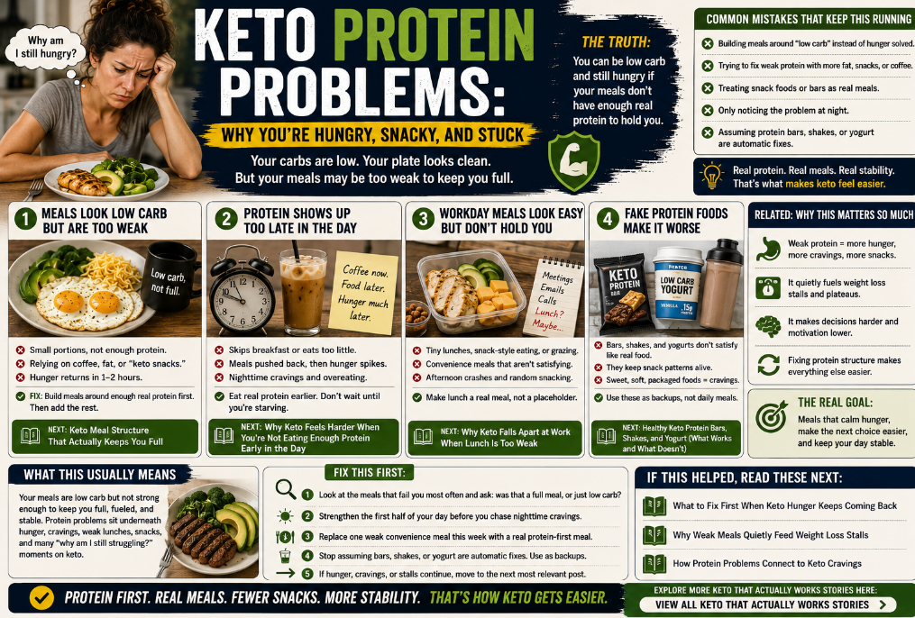You are currently viewing Keto Protein Problems: Why You’re Hungry, Snacky, and Stuck