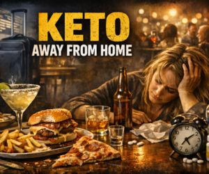 Restaurant, travel, and party scene showing why keto gets harder away from home