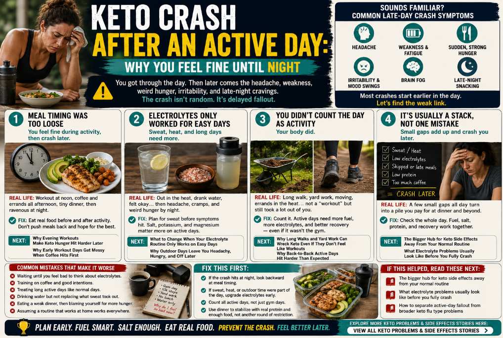 You are currently viewing Keto Crash After an Active Day: Why You Feel Fine Until Night
