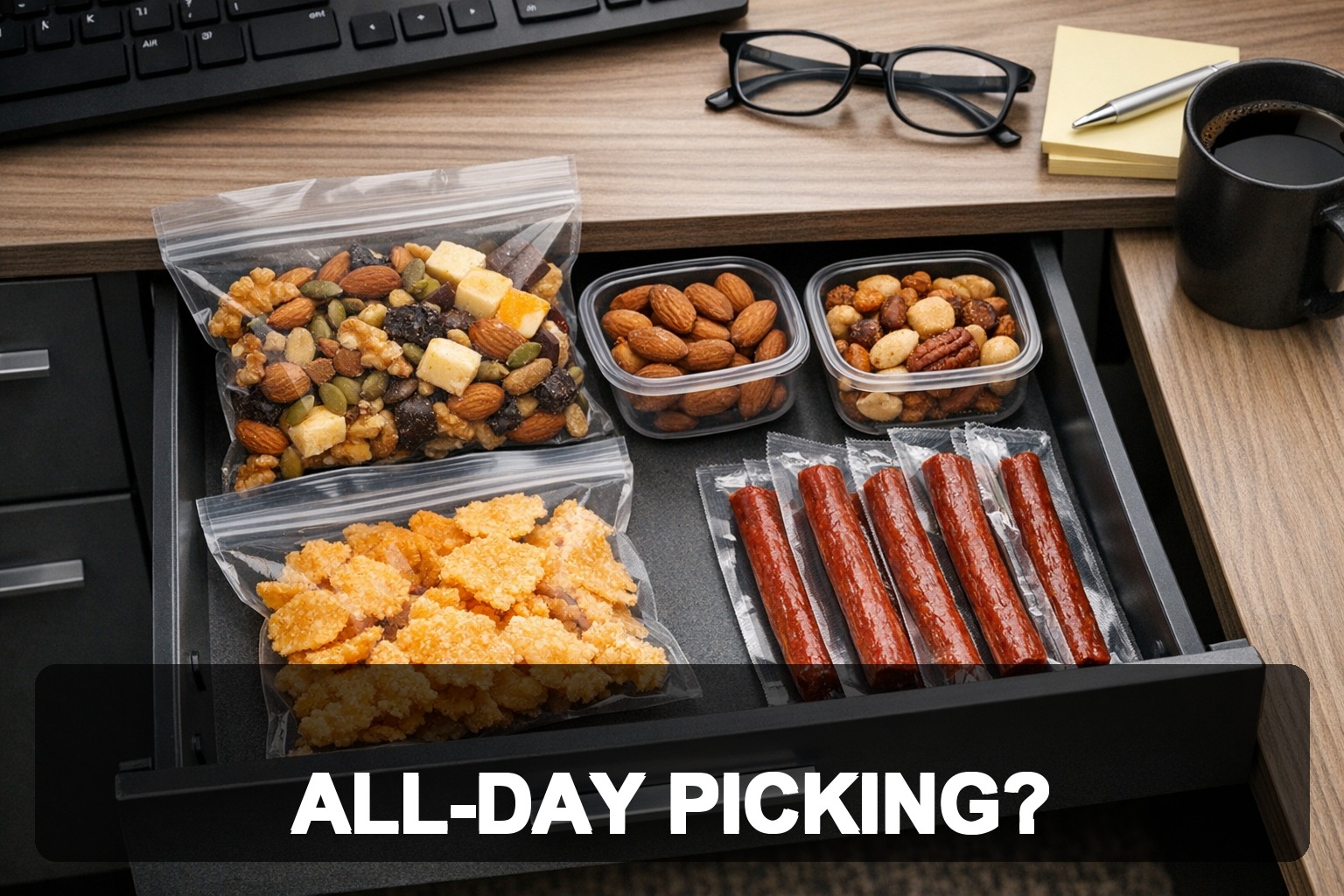 You are currently viewing Why “Keto Trail Mix” and Desk-Drawer Snack Stashes Turn Into All-Day Picking, Hunger Creep, and Stalled Progress