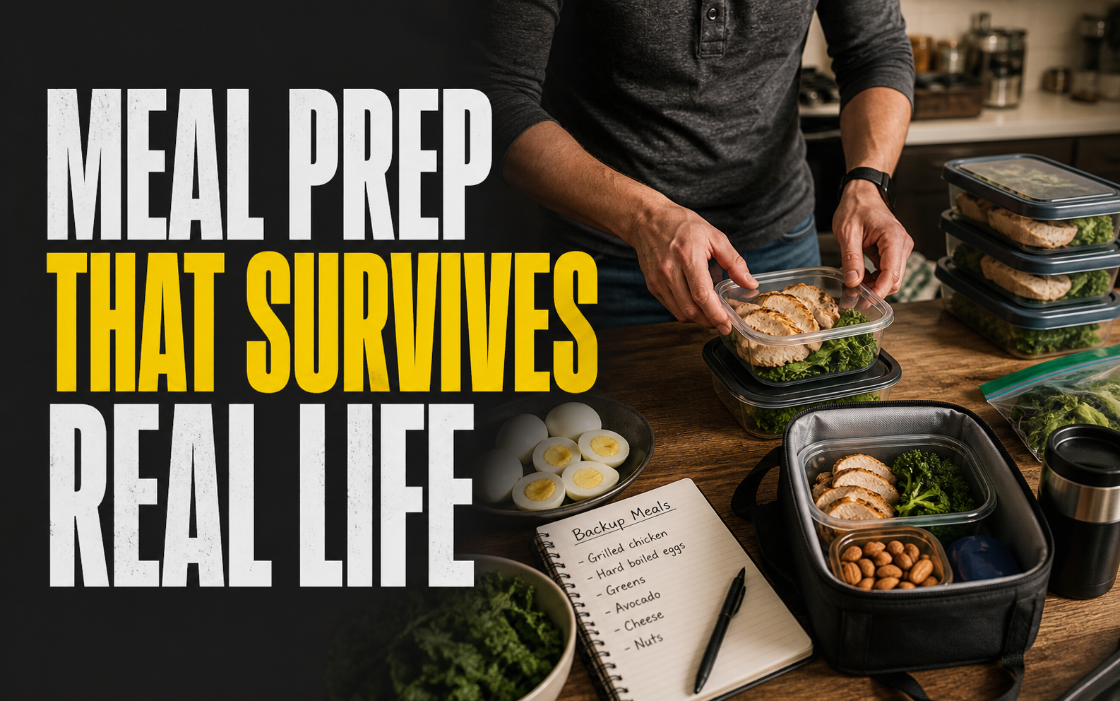 You are currently viewing Lazy Keto Meal Prep That Actually Survives Real Life: Default Proteins, Backup Meals, Packed Lunches, and Midweek Recovery Plans